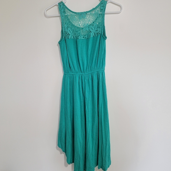 Charlotte Russe High Low Green Dress Small Lace - Picture 3 of 3